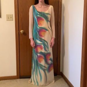 Hand painted georgette dress